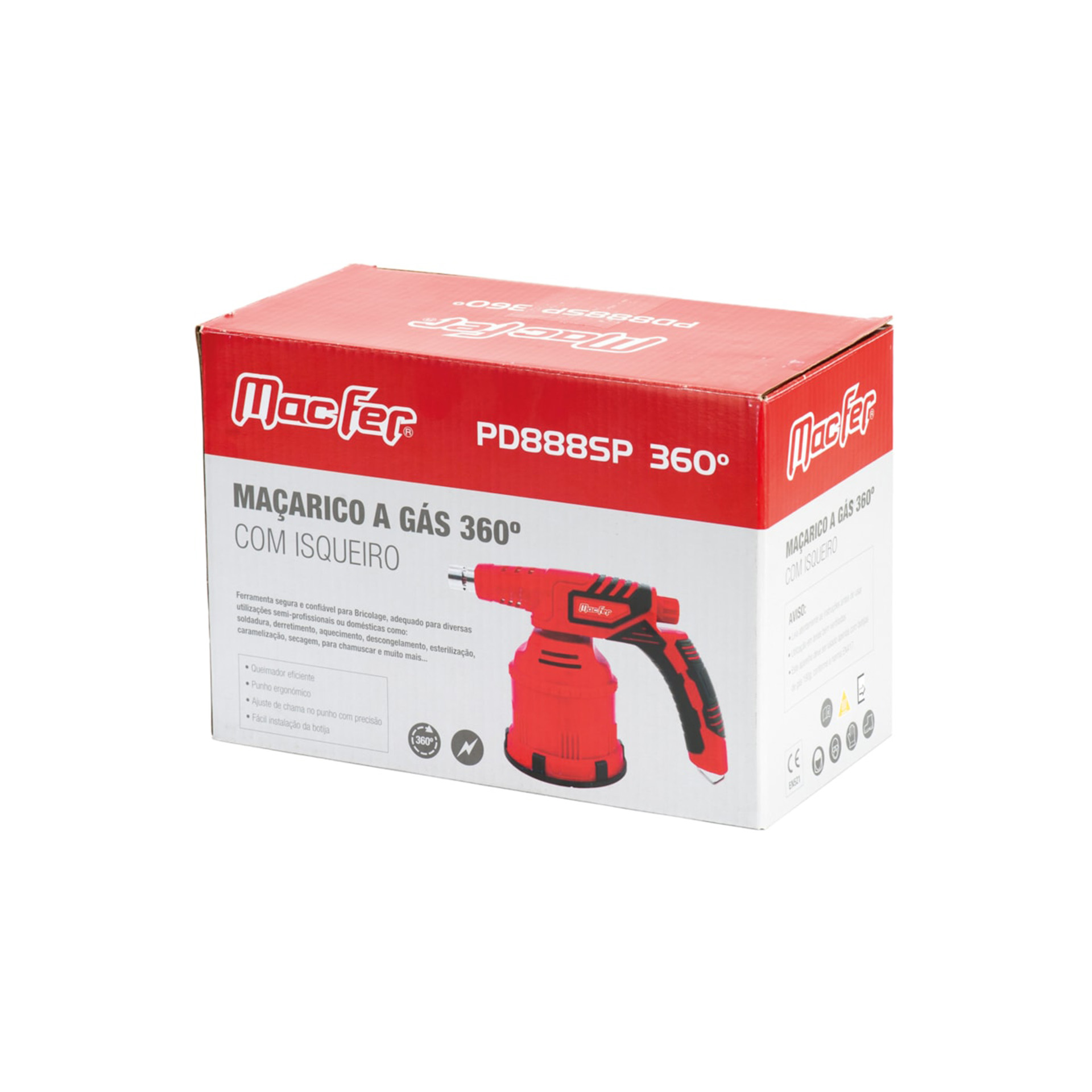 Maçarico a Gás com Isqueiro MacFer PD888SP 360º Maçarico a Gás com Isqueiro MacFer PD888SP 360º