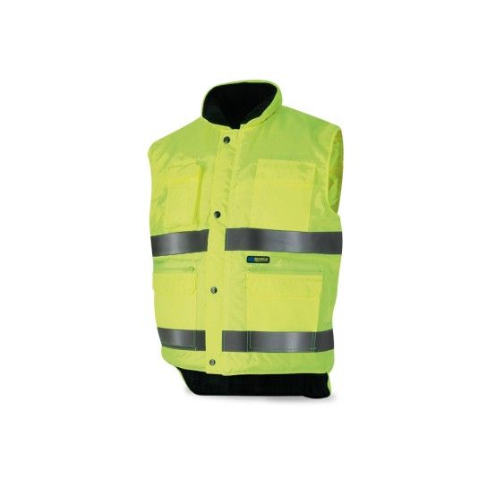 Colete de Alta Visibilidade Acolchoado Multibolsos Amarelo Azul Marca (Tamanho M) Colete de Alta Visibilidade Acolchoado Multibolsos Amarelo Azul Marca (Tamanho M)