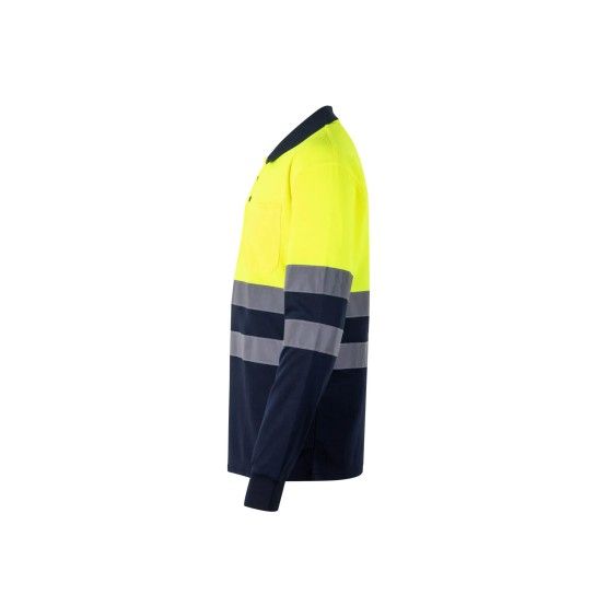 Polo Bicolor Manga Comprida 305507 Velilla (Tamanho 3XL.Azul Marinho/Amarelo Fluorescente) Polo Bicolor Manga Comprida 305507 Velilla (Tamanho 3XL.Azul Marinho/Amarelo Fluorescente)