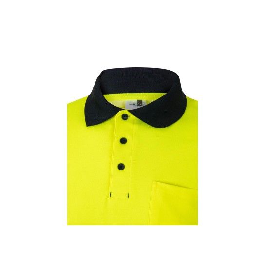 Polo Algod�o Bicolor Manga Comprida Faixas Refletoras 305525 Velilla (Tamanho S.Verde/Amarelo)