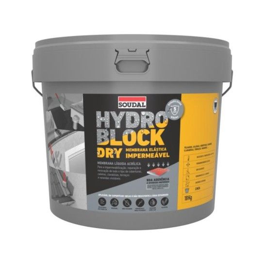 Membrana Imperme�vel Hydro Block Dry Soudal (Terracota.18kg)
