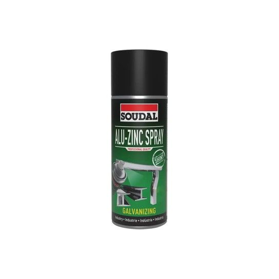 Spray Aplicação Insustrial Zinco Soudal 400ml (Zinco Mate Escuro) Spray Aplicação Insustrial Zinco Soudal 400ml (Zinco Mate Escuro)