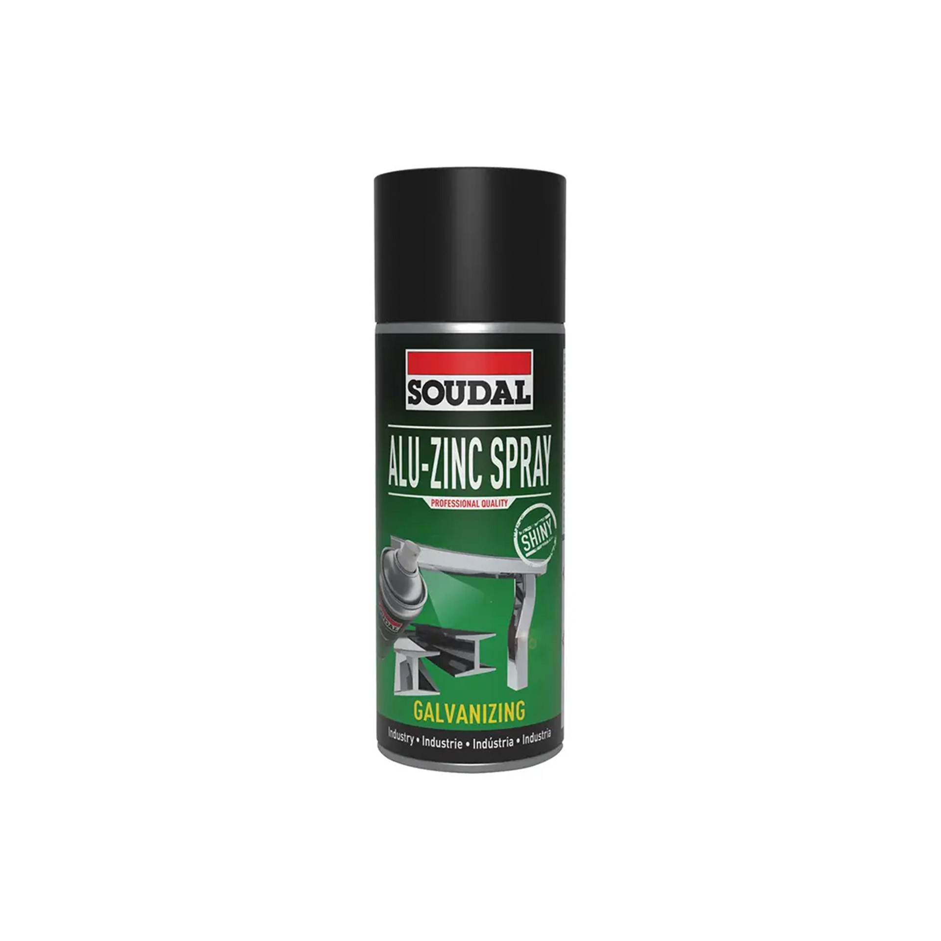 Spray Aplicação Insustrial Zinco Soudal 400ml (Zinco Mate Escuro) Spray Aplicação Insustrial Zinco Soudal 400ml (Zinco Mate Escuro)