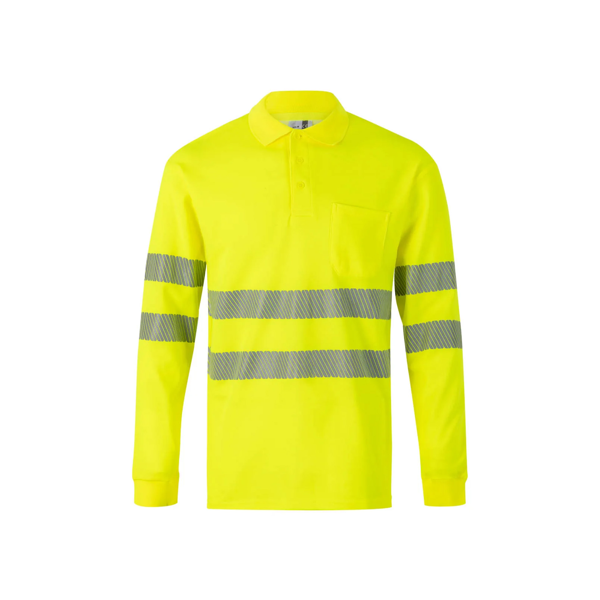 Polo Algod�o Manga Comprida Faixas Refletoras 305524 Velilla (Tamanho L.Amarelo Fluorescente)