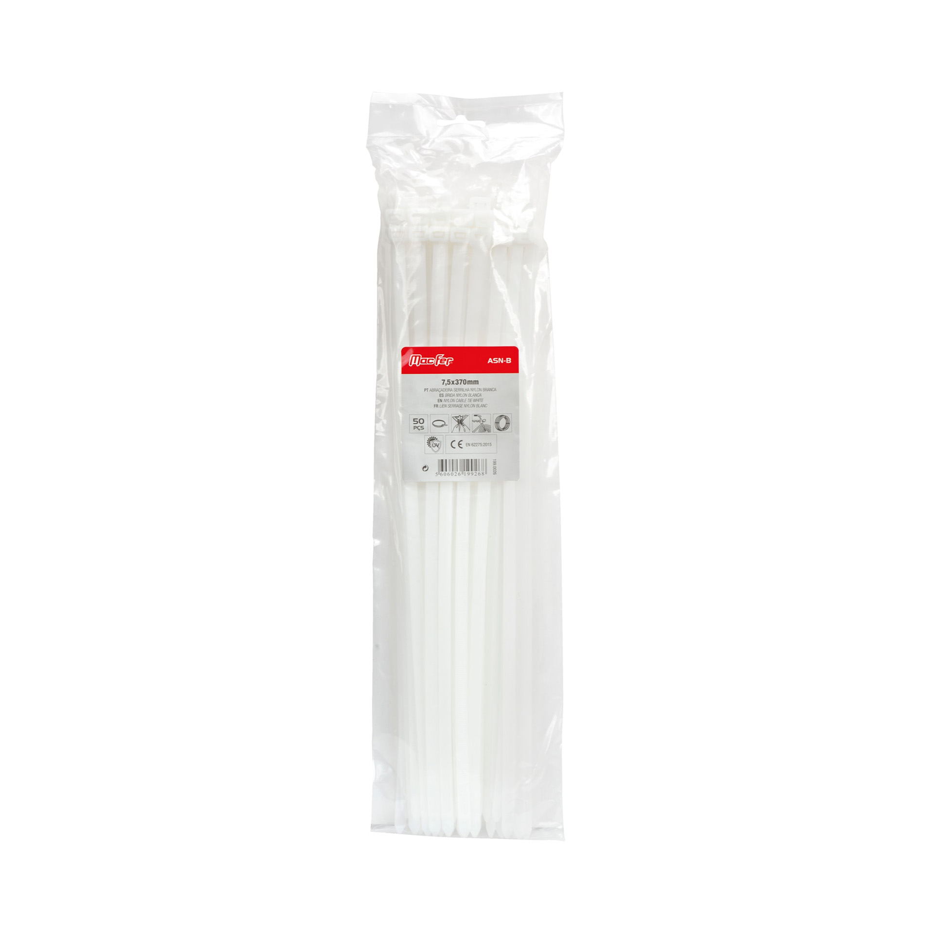 Abraçadeira Serrilha Nylon MacFer ASN-B Branca (2.5x120mm (100pçs)) Abraçadeira Serrilha Nylon MacFer ASN-B Branca (2.5x120mm (100pçs))