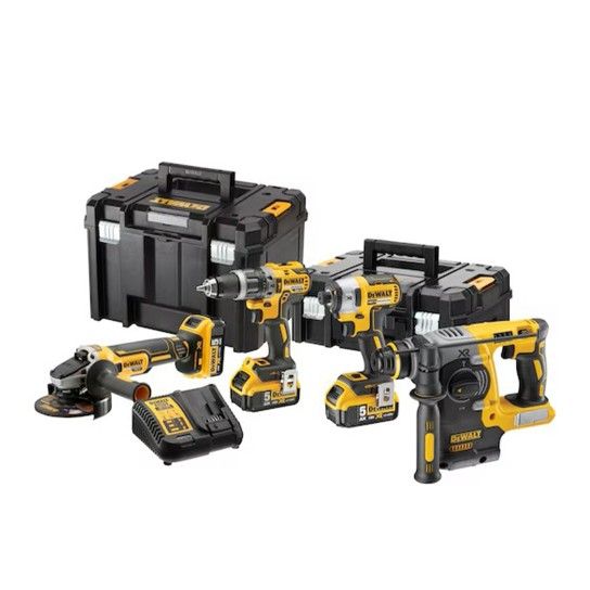 KIT XR 18V Dewalt DCK422P3T-QW Berbequim + Aparafusadora + Rebarbadora + Martelo + 3 Baterias KIT XR 18V Dewalt DCK422P3T-QW Berbequim + Aparafusadora + Rebarbadora + Martelo + 3 Baterias
