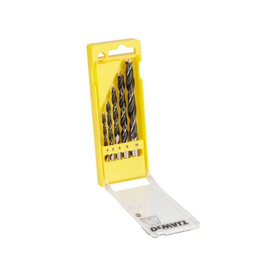 Conjunto de 5 Brocas para Madeira com Ponta de Centrar Dewalt � 4,5,6,8,10mm