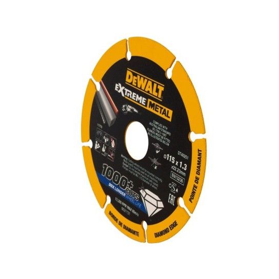 Disco de Corte com Borda de Diamante Extreme Metal Dewalt (115x1.3x22.23mm) Disco de Corte com Borda de Diamante Extreme Metal Dewalt (115x1.3x22.23mm)