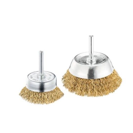 Escova Tipo Taça TE75 com Espigão 6 mm em Aço Latonado 75 mm SIT Escova Tipo Taça TE75 com Espigão 6 mm em Aço Latonado 75 mm SIT