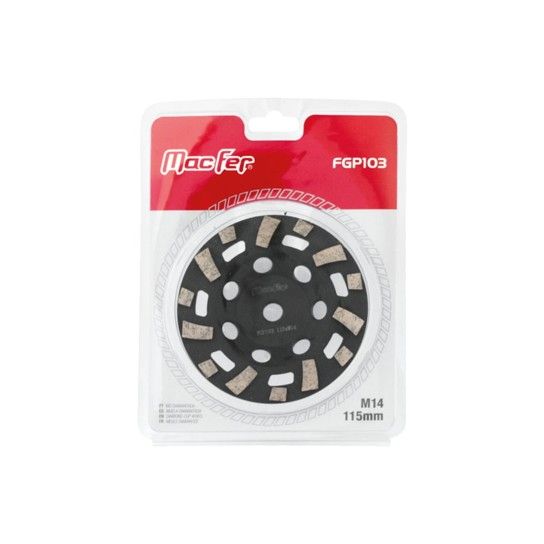 Mó Diamantada para Betão MacFer FGP103 M14 115mm Mó Diamantada para Betão MacFer FGP103 M14 115mm