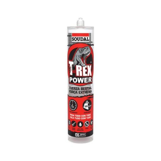 Cola Montagem T-Rex Power Clear Soudal 290ml Cola Montagem T-Rex Power Clear Soudal 290ml