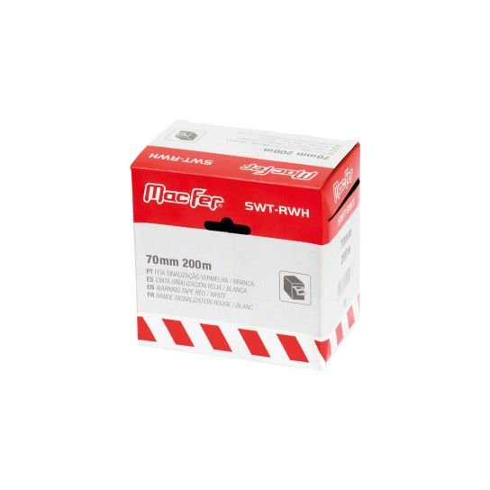 Fita Sinalização MacFer SWT-RWH 70mm Vm/Br (200m) Fita Sinalização MacFer SWT-RWH 70mm Vm/Br (200m)