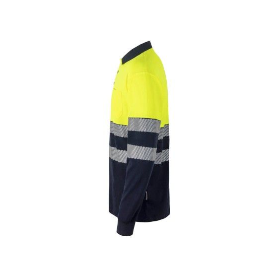 Polo Algod�o Bicolor Manga Comprida Faixas Refletoras 305525 Velilla (Tamanho S.Verde/Amarelo)