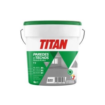 Tinta Acrilica Paredes e Tetos Interior Anti-Fungos Mate T3 Titan (Branco.1 Lt.)